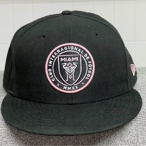 Miami MLS Soccer Hat Club Internacional De Futbol New Era 59Fifty Black Fitted 8